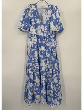 Hyacinth House by Tuckernuck Blue & White Floral Cisco Maxi Dress sz M Medium